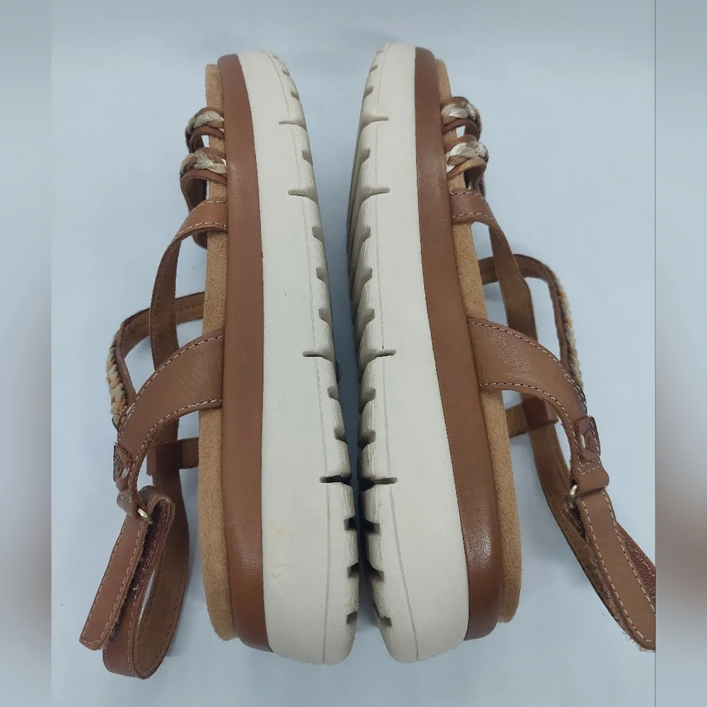 Easy Spirit Ivani Braided Slingback Sandals Brown Casual Women's Size 7M